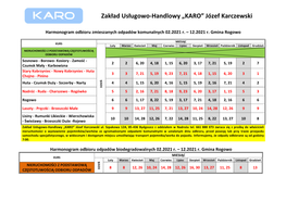 Harmonogram Odbioru Odpadów Komunalnych W 2021 R. Na Terenie