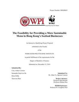 The Feasibility for Providing a More Sustainable Menu for Hong Kong's