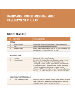 Kathmandu Outer Ring Road (Orr) Development Project