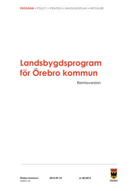 Landsbygdsprogram För Örebro Kommun