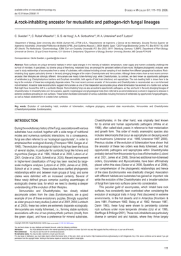 A Rock-Inhabiting Ancestor for Mutualistic and Pathogen-Rich Fungal Lineages