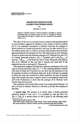 Laurent Polynomial Rings