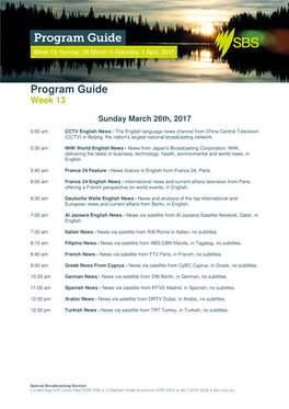 Program Guide Week 13