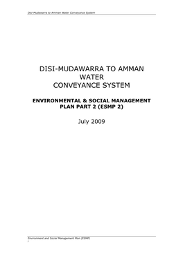 Disi-Mudawarra to Amman Water Conveyance System