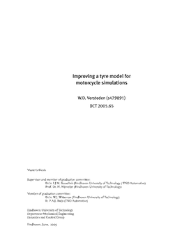 Improving a Tyre Model for Motorcycle Simulations