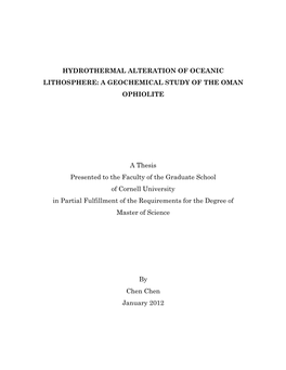 Hydrothermal Alteration of Oceanic