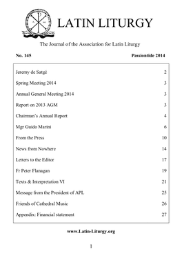 Association for Latin Liturgy