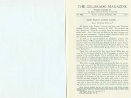 THE COLORADO MAGAZINE Published Bi-Monthly by the State Historical Society of Colorado