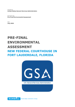 Pre-Final Environmental Assessment New Federal Courthouse in Fort Lauderdale, Florida