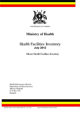 Health Facilities Inventory July 2012
