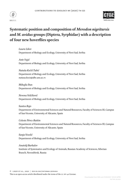 Systematic Position and Composition of Merodon Nigritarsis and M