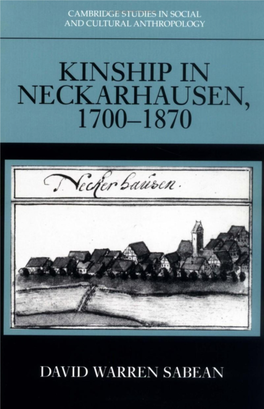 Kinship in Neckarhausen, 1700-1870