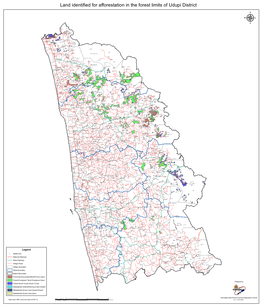 Land Identified for Afforestation in the Forest Limits of Udupi District Μ