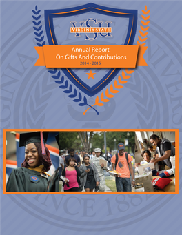 Annual Report on Gifts and Contributions 2014 - 2015 VIRGINIA STATE UNIVERSITY