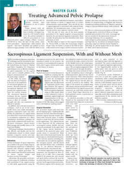 Sacrospinous Ligament Suspension, with and Without Mesh