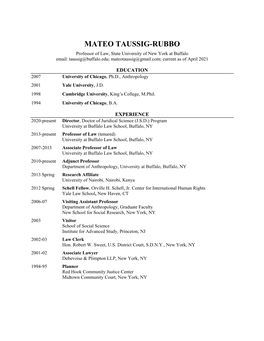 Mateo Taussig-Rubbo CV