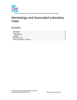 Hematology Lab Tests