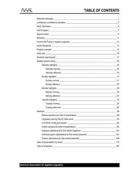 Table of Contents