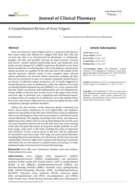 A Comprehensive Review of Acne Vulgaris