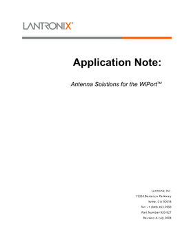 Application Note: Antenna Solutions for the Wiporttm