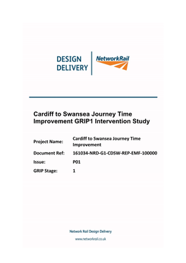 Cardiff to Swansea Journey Time Improvement GRIP1 Intervention Study