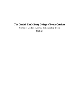 The Military College of South Carolina Corps of Cadets Annual Scholarship Book 2020-21