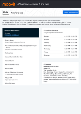 47 Bus Time Schedule & Line Route