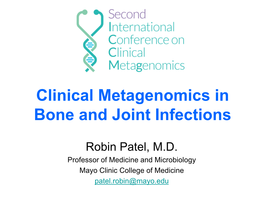 Clinical Metagenomics in Bone and Joint Infections