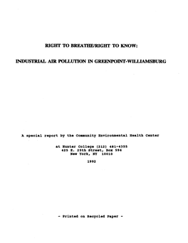 Industrial Air Pollution in Greenpoint-Williamsburg