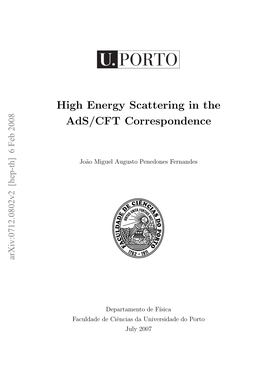 High Energy Scattering in the Ads/CFT Correspondence