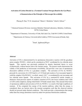 Activation of Carbon Dioxide by a Terminal Uranium-Nitrogen Bond in the Gas-Phase