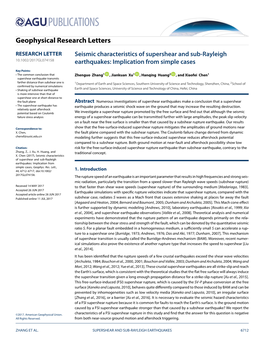 Seismic Characteristics of Supershear and Sub-Rayleigh Earthquakes: Implication from Simple Cases, Geophys