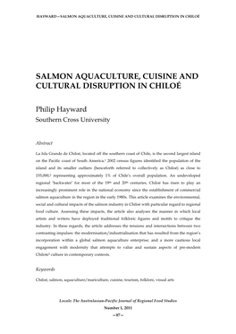 Salmon Aquaculture, Cuisine and Cultural Disruption in Chiloé