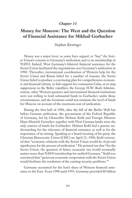 The West and the Question of Financial Assistance for Mikhail Gorbachev 281