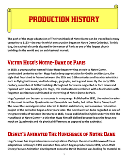 Hunchback Production History