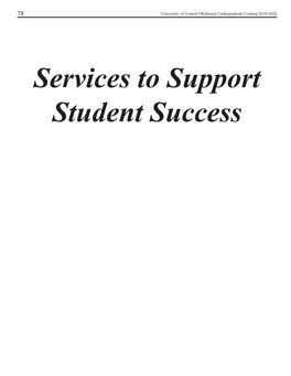 Services to Support Student Success