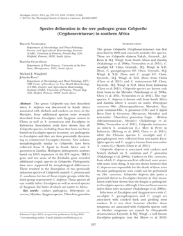 Species Delineation in the Tree Pathogen Genus Celoporthe (Cryphonectriaceae) in Southern Africa