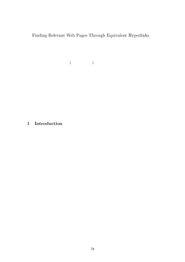Finding Relevant Web Pages Through Equivalent Hyperlinks