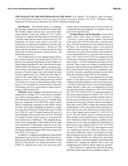 THE GEOLOGY of the SMYTHII BASIN on the MOON. RS Albach1,2, HM Meyer1, and JD Stopar1, 1Lunar and Planetary Institute