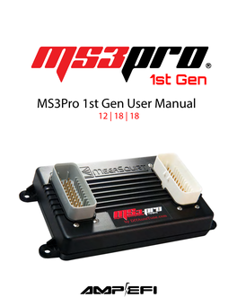 Ms3pro 1St Gen User Manual 12 | 18 | 18 CONTENTS CONTENTS