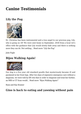 Canine Testimonials