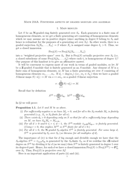 Math 216A. Finiteness Aspects of Graded Modules and Algebras