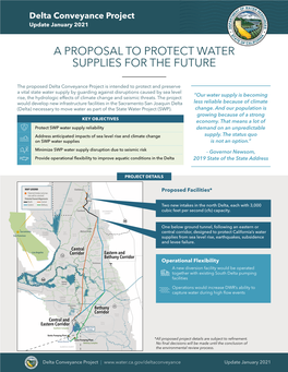 Delta Conveyance Project Update January 2021