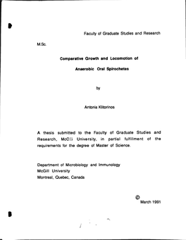 Faculty of Graduate Studies and Research M.Sc. Comparative