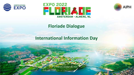 Floriade Dialogue International Information