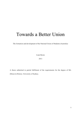 Towards a Better Union