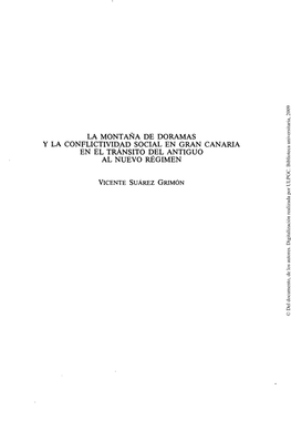 LA MONTAÑA DE DORAMAS Y LA CONFLICTIVIDAD SOCIAL EN GRAN CANARIA Universitaria, EN EL TRÁNSITO DEL ANTIGUO AL NUEVO RÉGIMEN Biblioteca