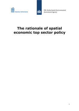 The Rationale of Spatial Economic Top Sector Policy