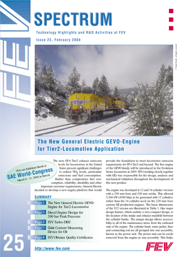 Page 1 the New General Electric GEVO- Engine for Tier2-Locomotive