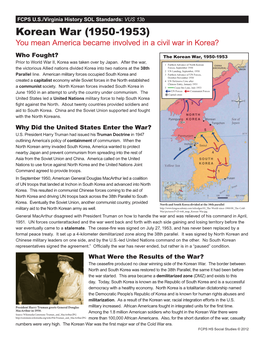 Korean War (1950-1953) You Mean America Became Involved in a Civil War in Korea?